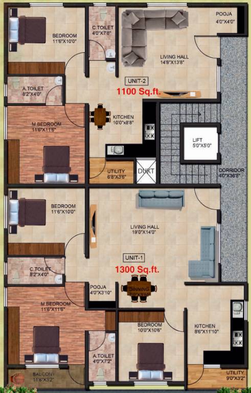  nithya elegance Nithya Elegance Cluster Plan from 1st to 4th Floor