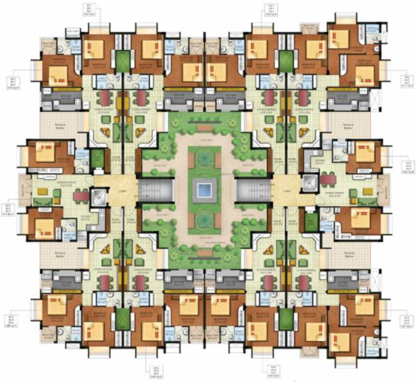  atlantis Tower A And Tower B Cluster Plan from 1st to 4th Floor