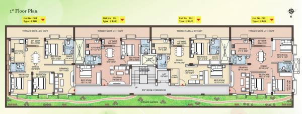  homes Mahadev Homes Cluster Plan for 1st Floor