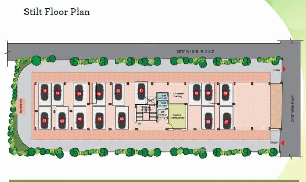  homes Mahadev Homes Cluster Plan for -1th Floor