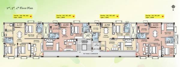  homes Mahadev Homes Cluster Plan from 2nd to 4th Floor