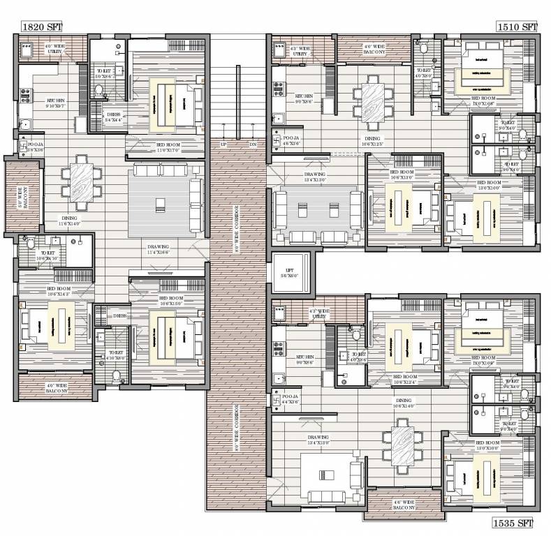  eucalyptus Eucalyptus Cluster Plan For Typical  Floor
