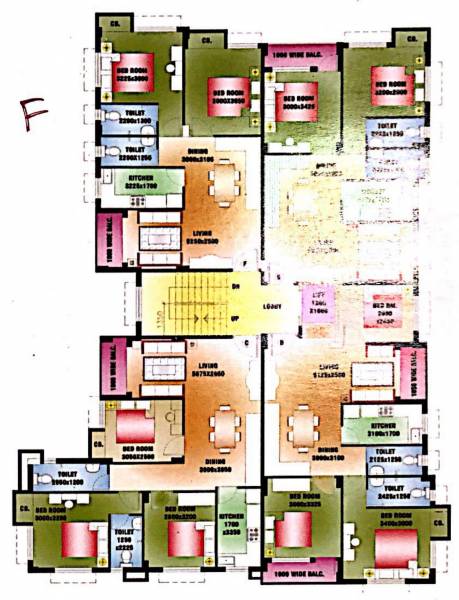  triveni-prantik Cluster Plan from 1st to 3rd Floor