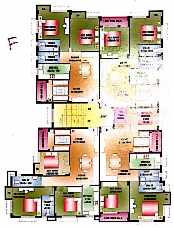  triveni prantik Cluster Plan from 1st to 3rd Floor