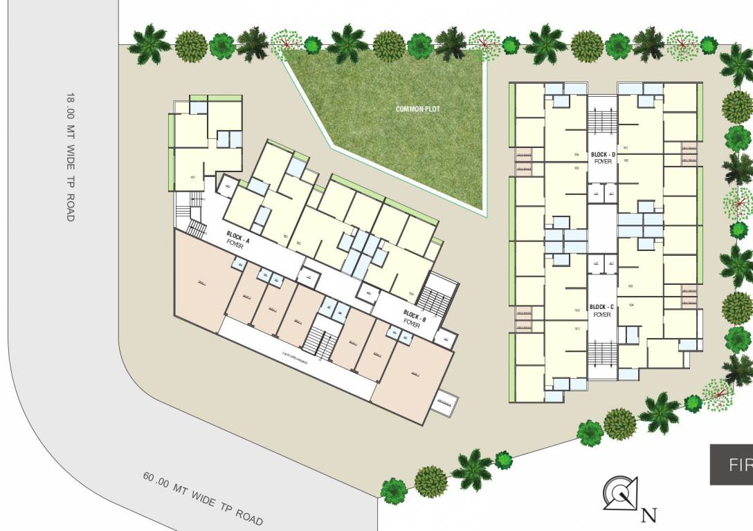  antrix A, B, C, D Cluster Plan for 1st Floor