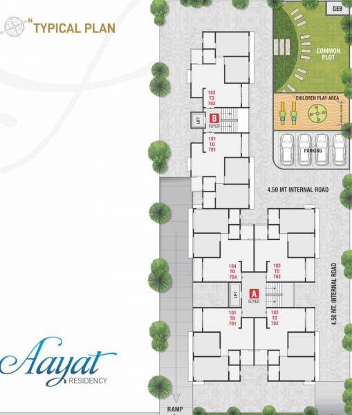  aayat-residency Block A & B Cluster Plan For Typical Floor