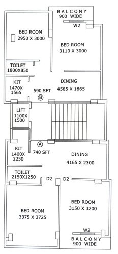  tanisha-apartment Tanisha Apartment Cluster Plan For Typical Floor