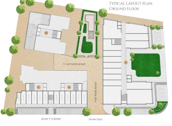  dev-aashish-pride-and-plaza Tower A, B, C And D Ground Floor Cluster Plan