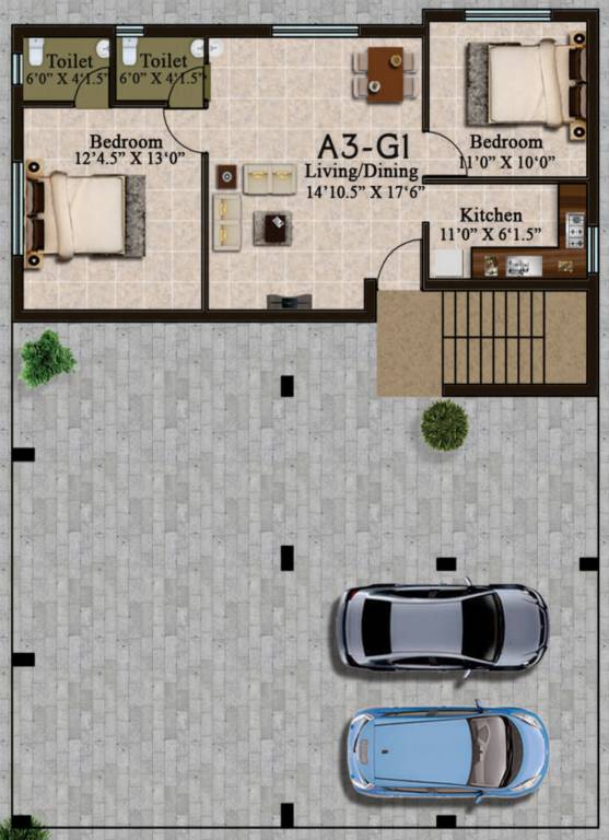  shri vaaru Tower A3 Cluster Plan for ground Floor