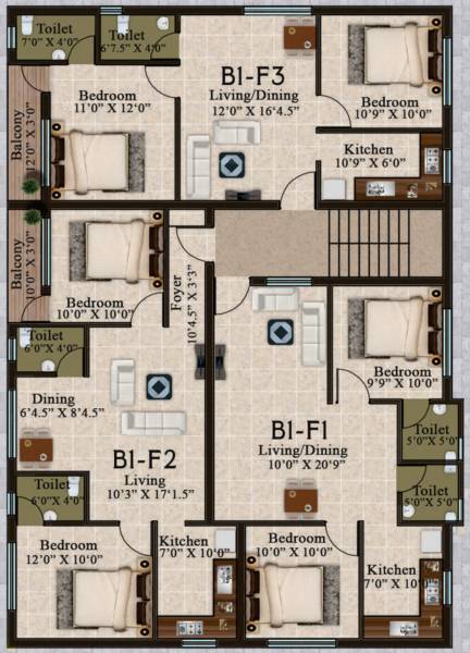  shri-vaaru Tower B1 Cluster Plan for 1st Floor