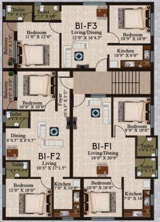  shri vaaru Tower B1 Cluster Plan for 1st Floor