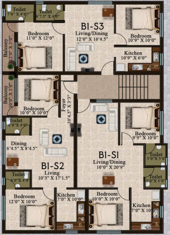  shri vaaru Tower B1 Cluster Plan for 2nd Floor