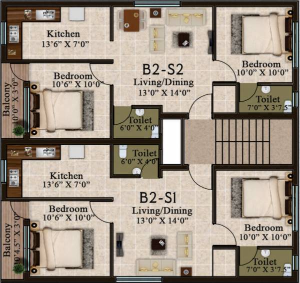  shri-vaaru Tower B2 Cluster Plan for 2nd Floor