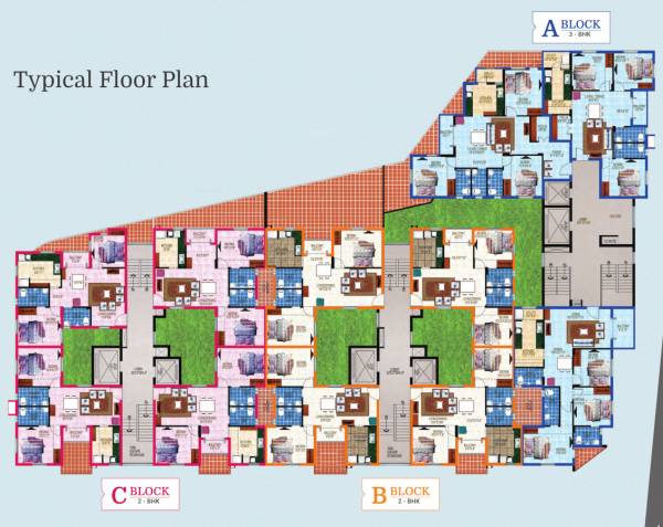  99-delights Block A, B & C Typical Cluster Plan