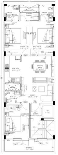  homes-1 Homes 1 Cluster Plan from 1st to 4th Floor