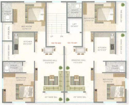 Sai Apartment 16 Cluster Plan from 1st to 4th Floor sai-apartment-16 Sai Apartment 16 Cluster Plan from 1st to 4th Floor