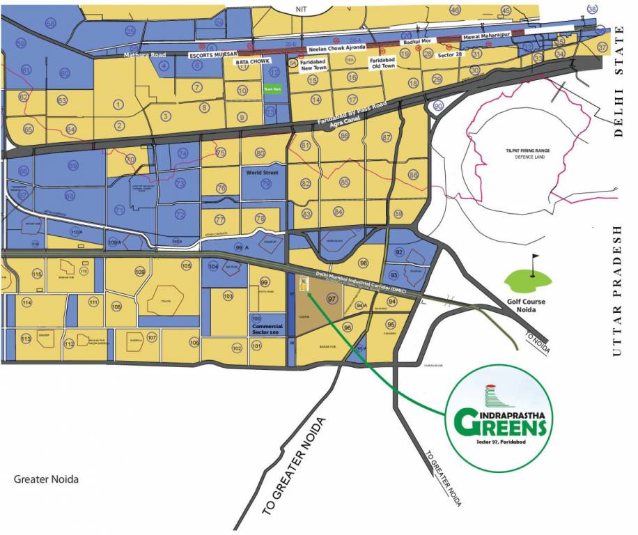 indraprastha greens Location Plan
