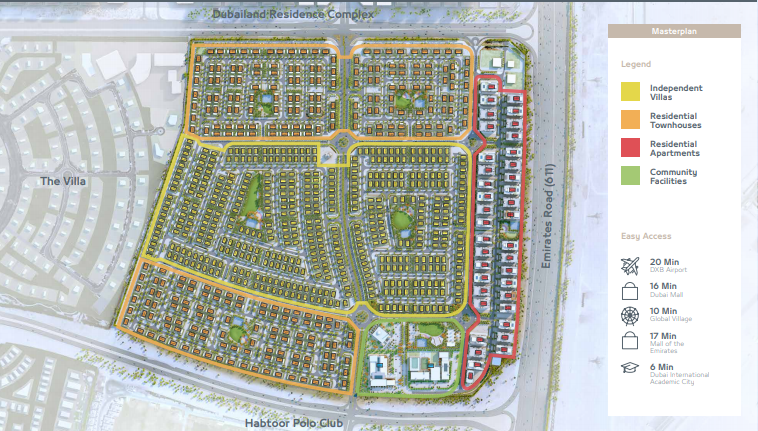 dubailand oasis Cluster Plan