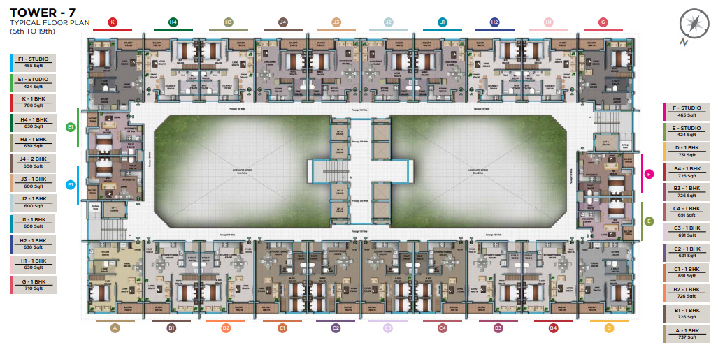  village Cluster Plan from 1st to 2nd Floor