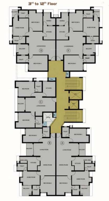  legacy Asset Legacy Cluster Plan from 3rd to 12th Floor