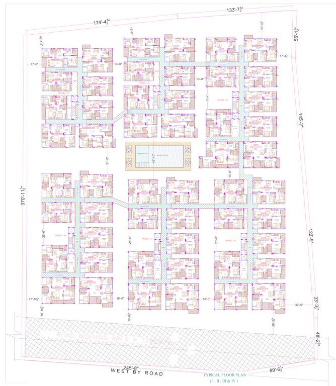  sai silicon city Wing 1 To 6 Typical Floor Plan