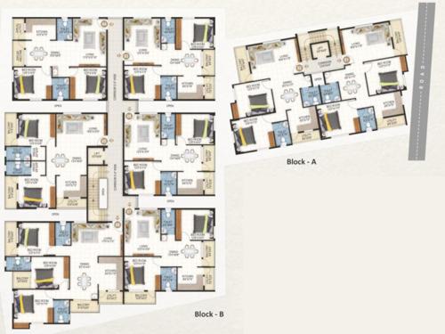 ramaiah-arcader A And B  Cluster Plan from 1st to 4th Floor