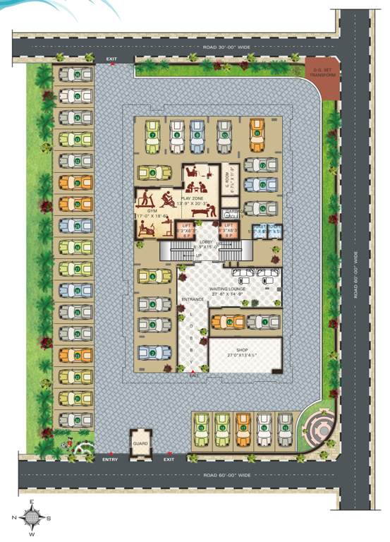  portico Portico Cluster Plan for  1th Floor