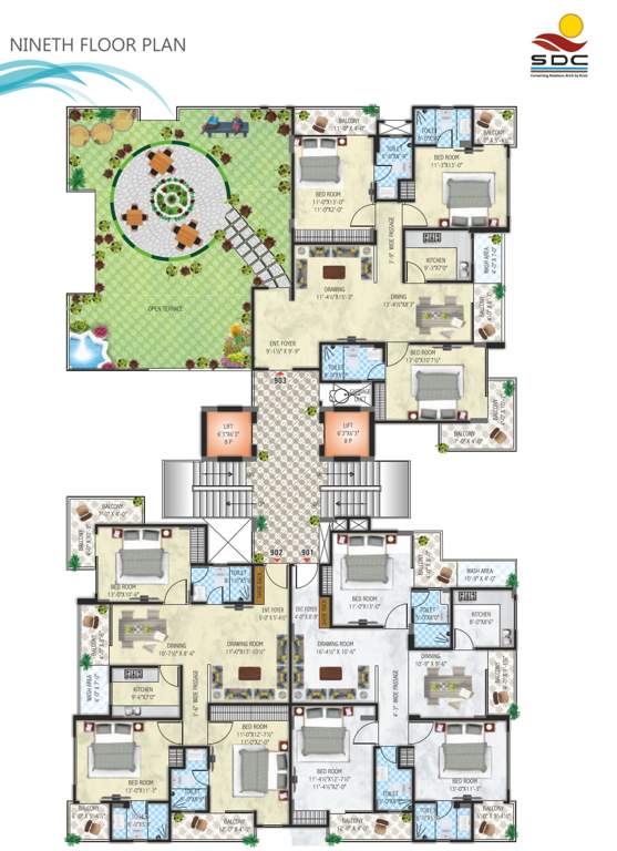  portico Portico Cluster Plan for 9th Floor