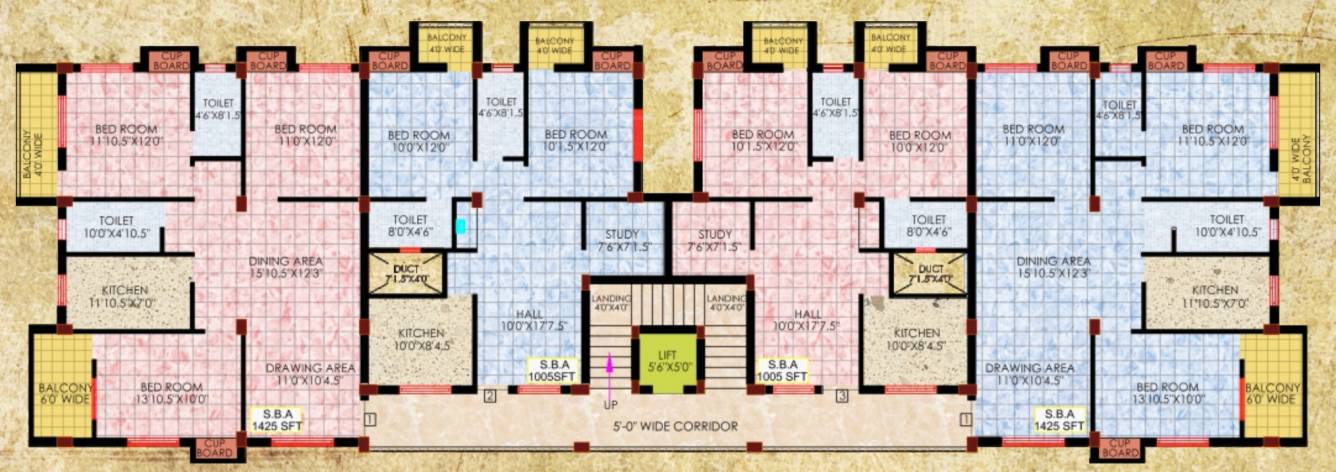 kaushal garden Block A Typical Cluster Plan