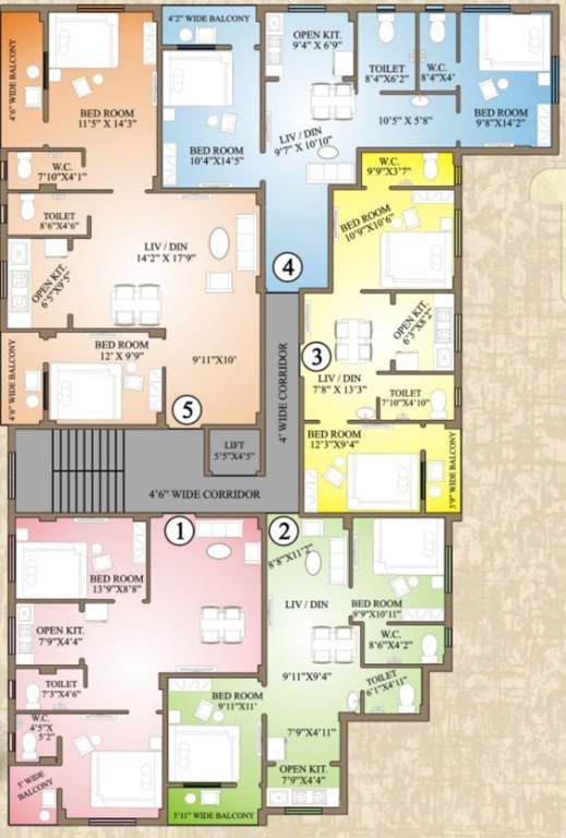  meghna green residency Block B Cluster Plan from 1st to 6th Floor