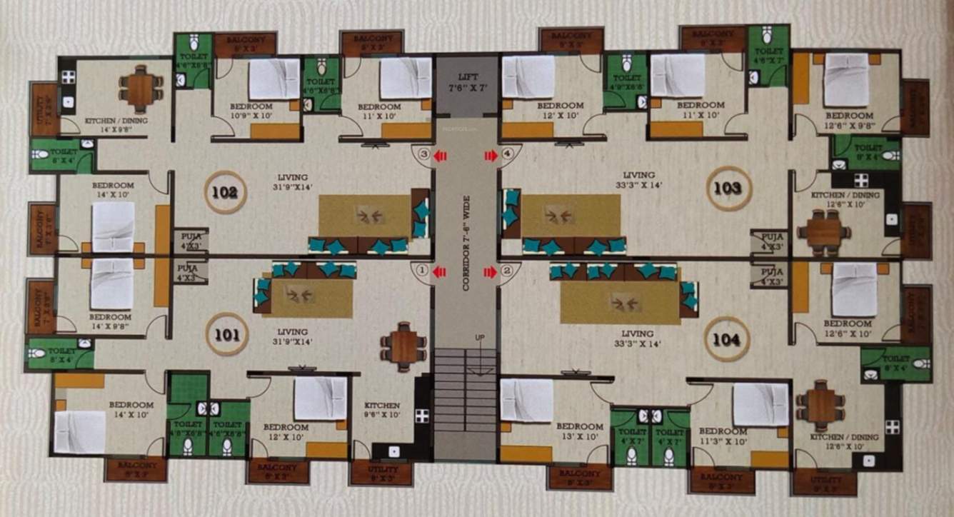  devi kunj Devi Kunj Cluster Plan from 1st to 4th Floor