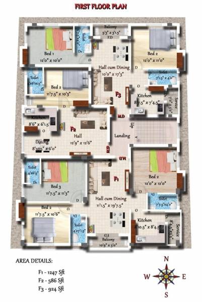  beas Tower 1 Cluster Plan from 1st to 2nd Floor