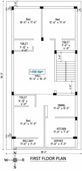  sai-baba Block A And Block B Cluster Plan for 1st Floor