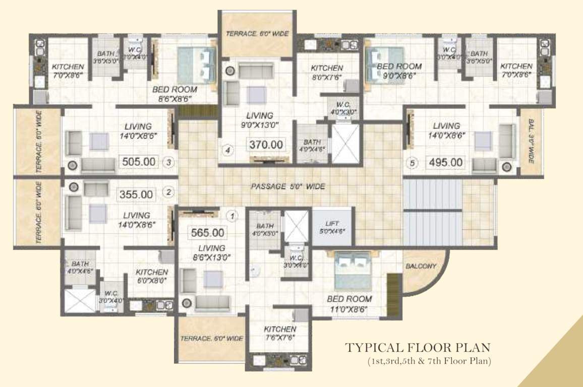  kailash paradise Kailash Paradise Odd 1, 3, 5 And 7 Floor Plan