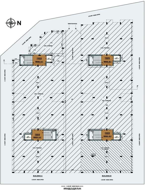  royals Wing A1, A1, A2, B1 And B2 Cluster Plan for ground Floor