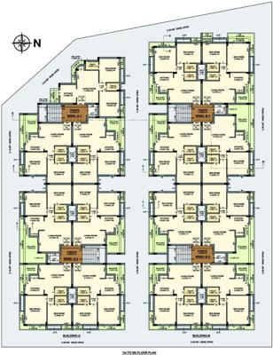  royals Wing A1, A1, A2, B1 And B2 Cluster Plan from 1st to 5th Floor