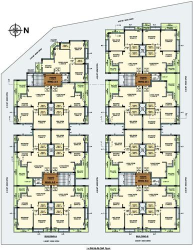Wing A1, A1, A2, B1 And B2 Cluster Plan from 1st to 5th Floor royals Wing A1, A1, A2, B1 And B2 Cluster Plan from 1st to 5th Floor