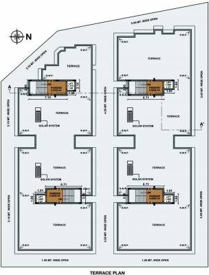  royals Wing A1, A1, A2, B1 And B2 Terrace Cluster Plan