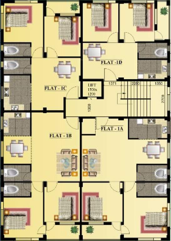  kuntala apartment Typical Floor Plan Of  Kuntala Apartment from 1st to 2nd Floor