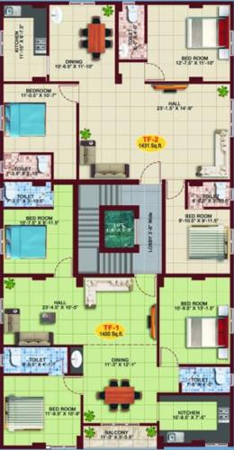  sabari-sasta Typical Floor Plan Of  Sabari Sasta Cluster Plan