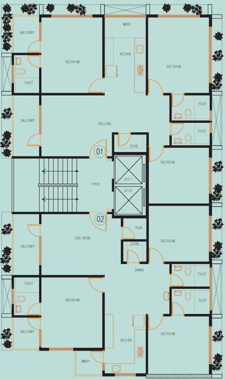  ananta abode and ananta space B Cluster Plan from 1st to 7th Floor