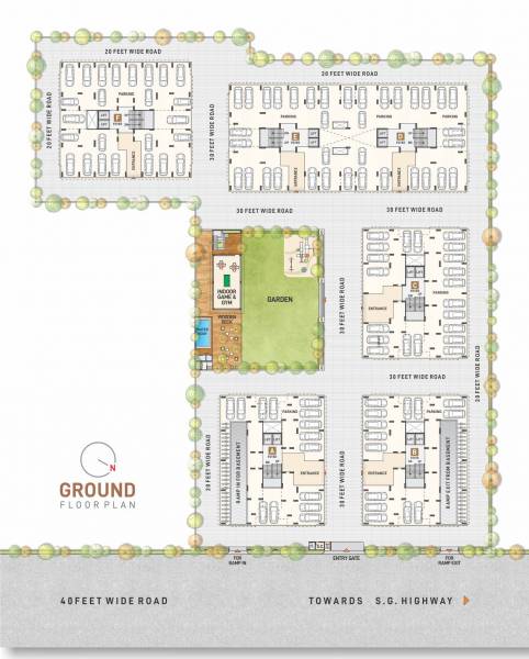  akshat-paradise Tower A Cluster Plan for ground Floor