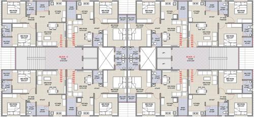  sarita-residency-6 C, D Cluster Plan from 1st to 7th Floor