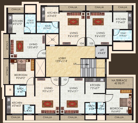  white oak Cluster Plan for 1st Floor