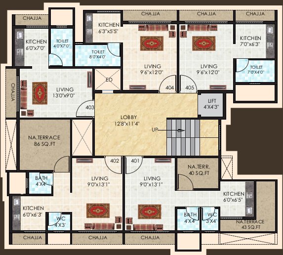  white oak Cluster Plan for 4th Floor