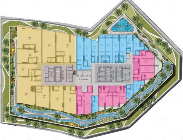 blue waves tower Typical 1st And 2nd Floor Plan Of Blue Waves Tower from 1st to 2nd Floor