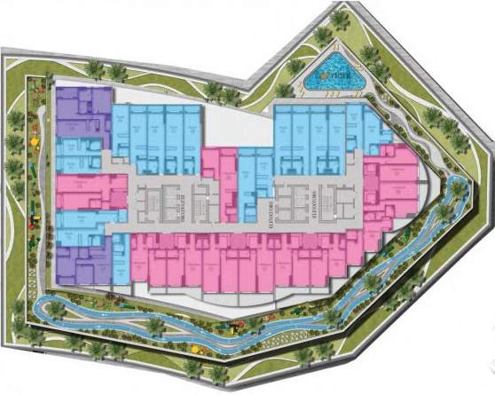 blue waves tower Typical 4th,10th,11th,12th,19th Floor Plan Of Blue Waves Tower