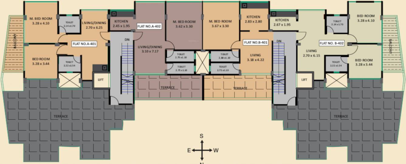  glory A Wing And B Wing Cluster Plan for 4th Floor