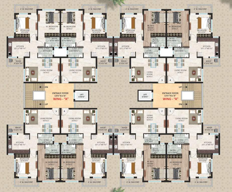 madhukunj residency Madhukunj Residency Cluster Plan from 1st to 4th Floor