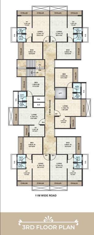  trimurti apartment Cluster Plan